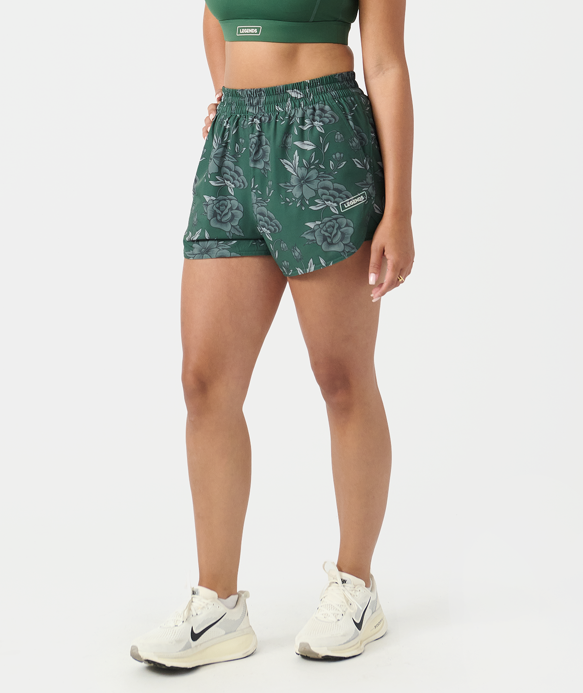 Leni Short Vintage Floral Dark Moss - 3