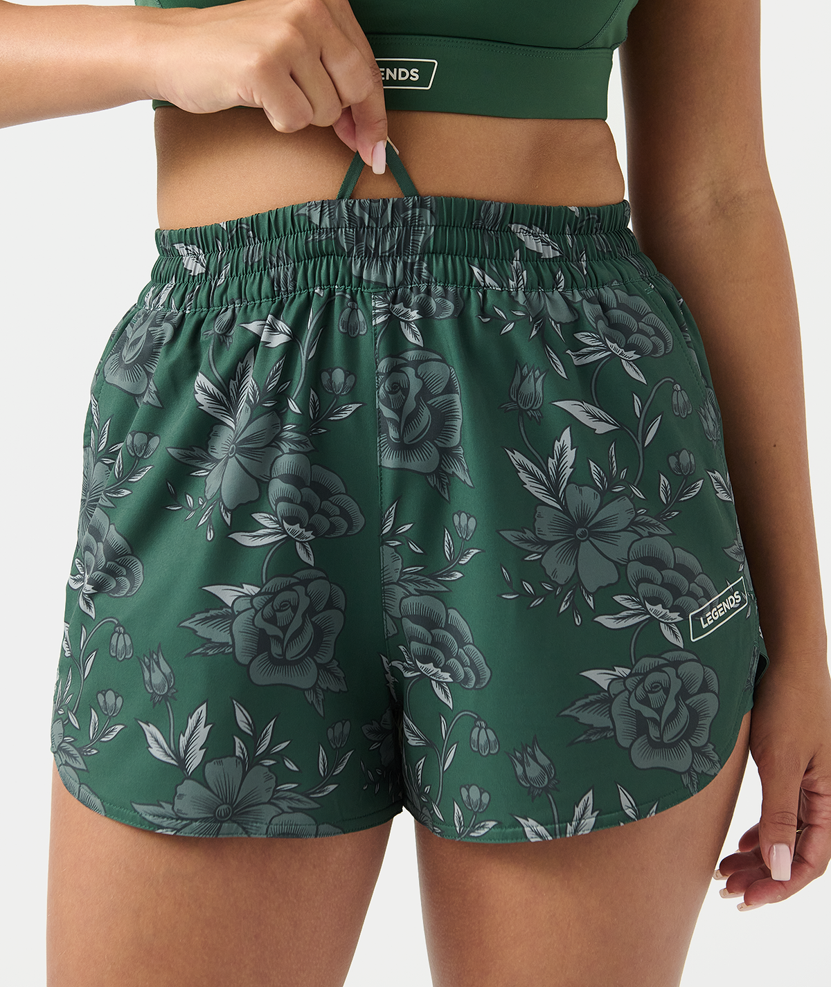Leni Short Vintage Floral Dark Moss - 6