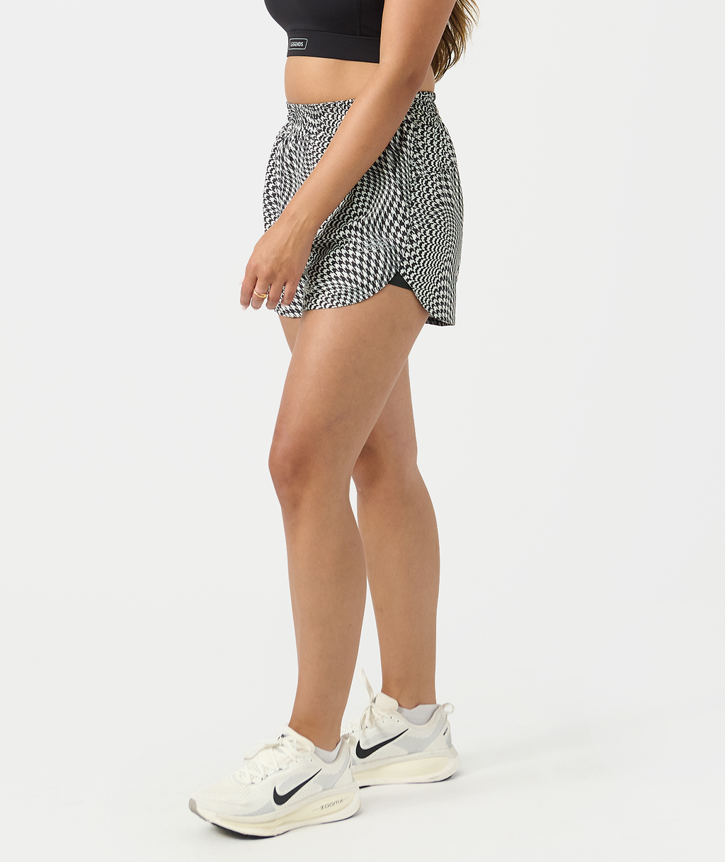 Leni Short Warped Houndstooth Faded Black - 3