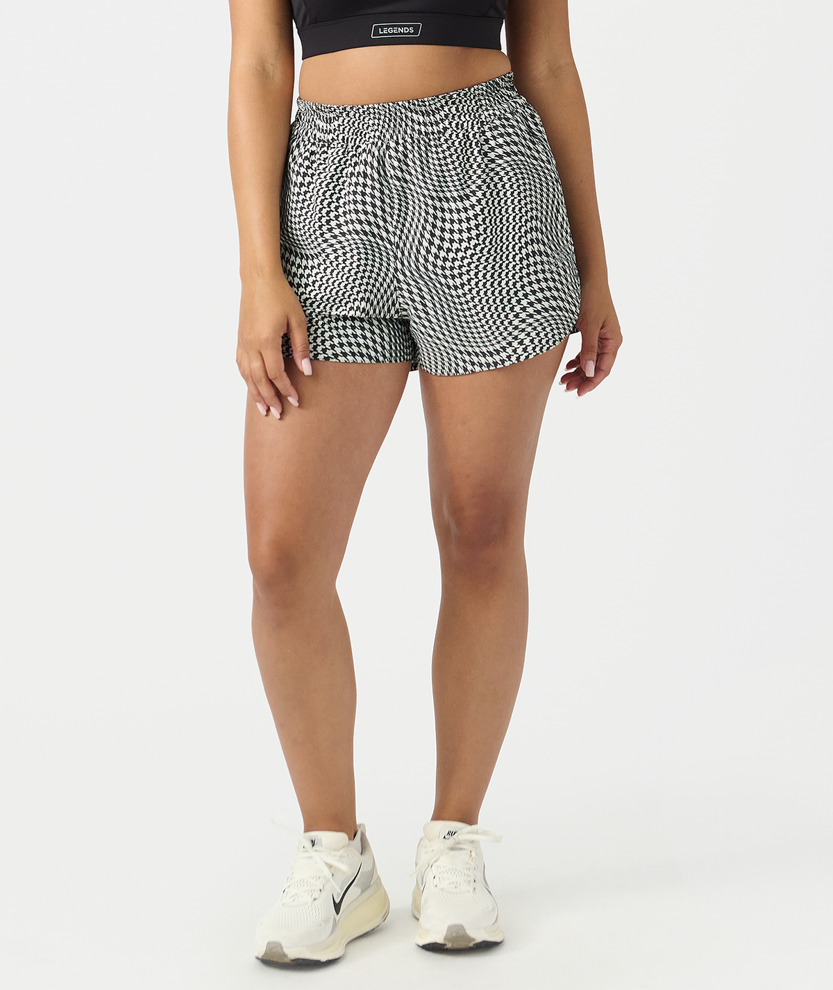Leni Short Warped Houndstooth Faded Black - 1