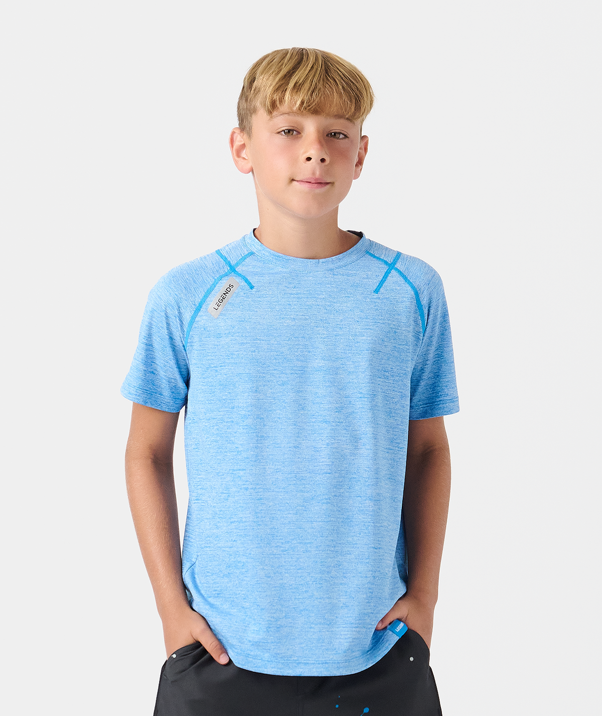 Little Legends Enzo Tee Marathon Blue Heather - 1