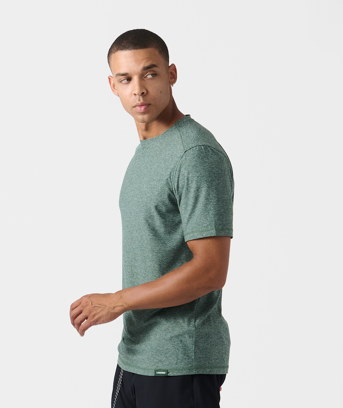 Aire Tee Dark Moss Heather - 2