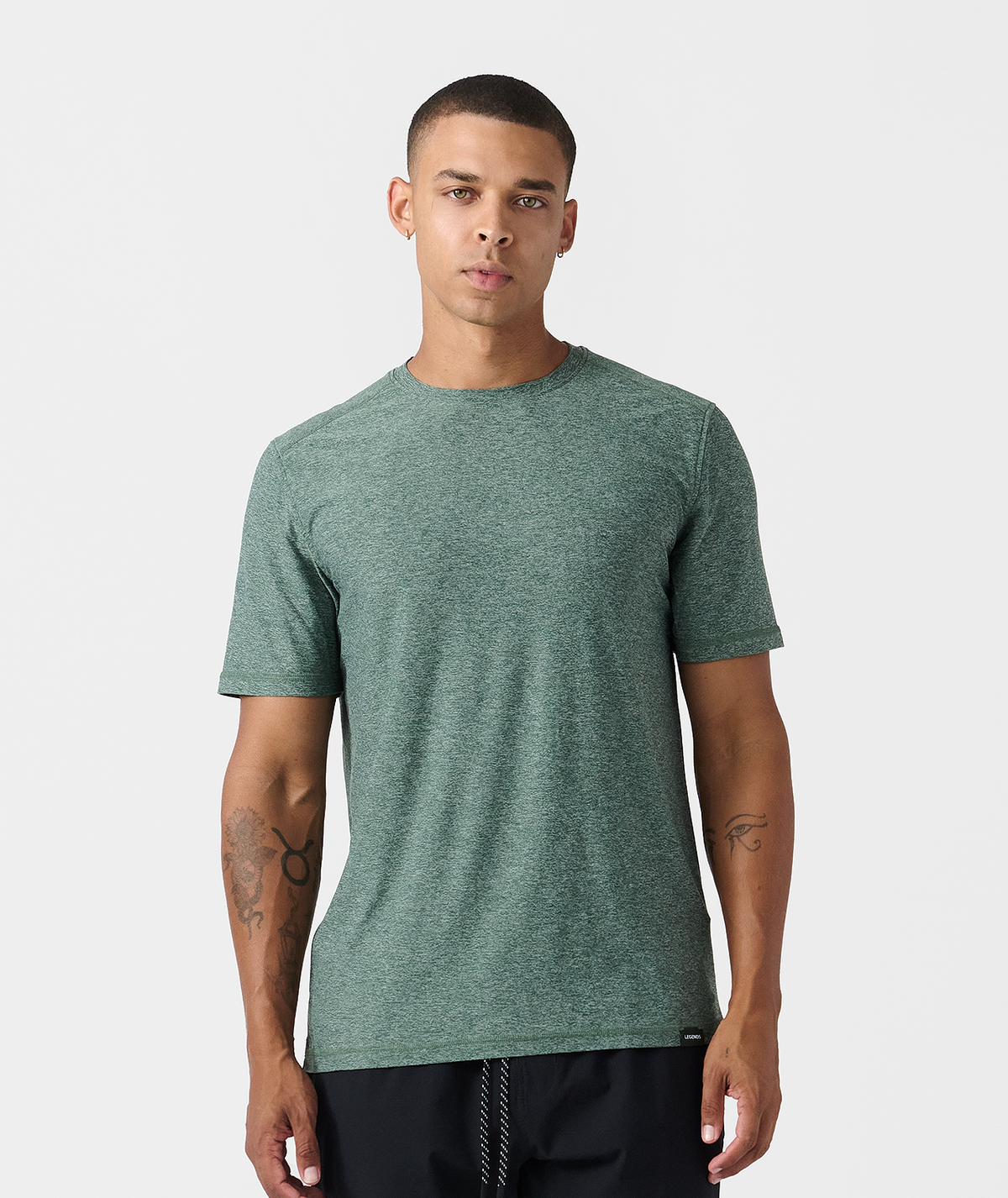 Aire Tee Dark Moss Heather - 1