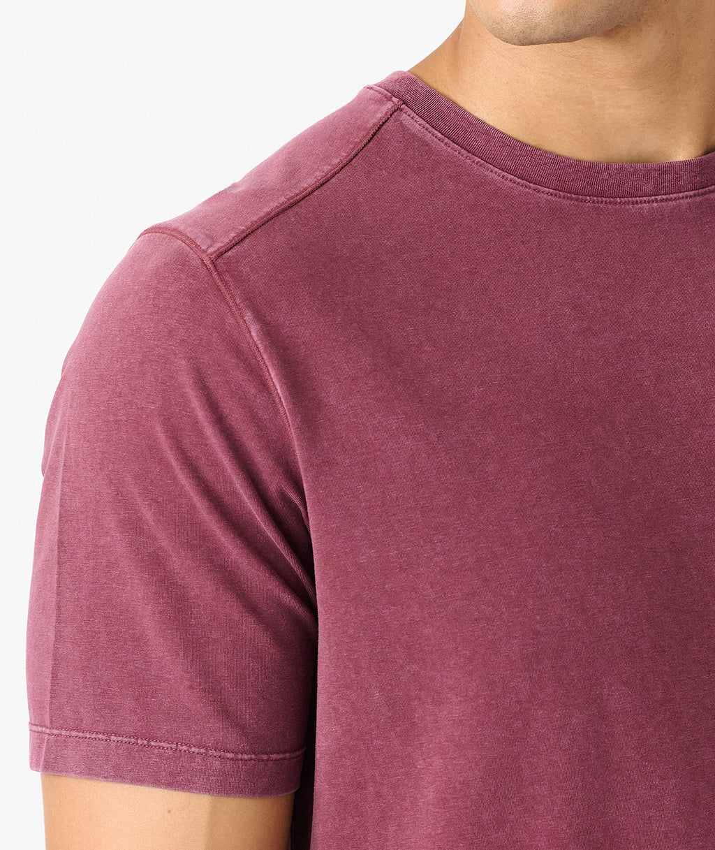 Aviation Tee Curved Hem Washed Fig - 4