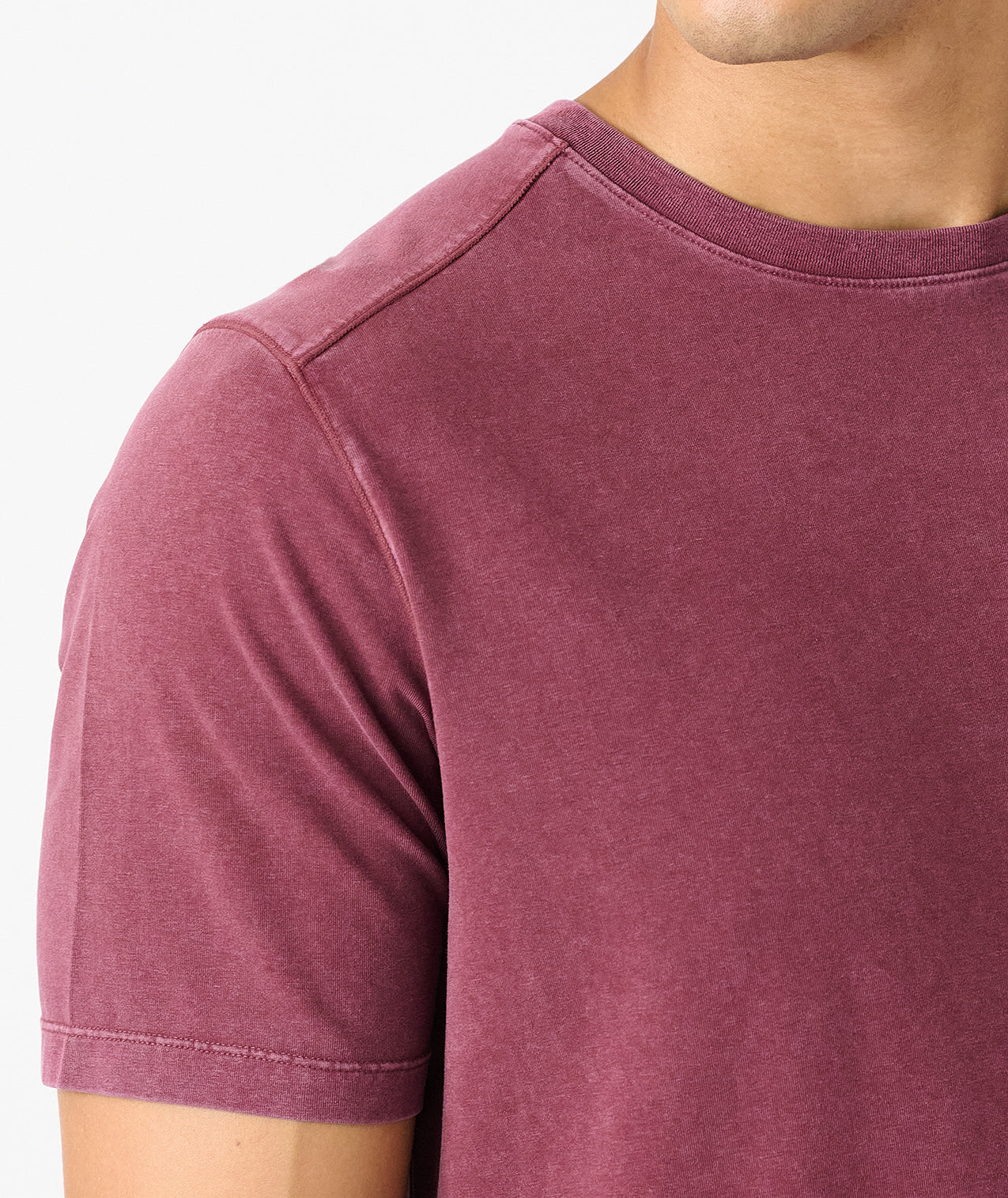 Aviation Tee Curved Hem Washed Fig - 4