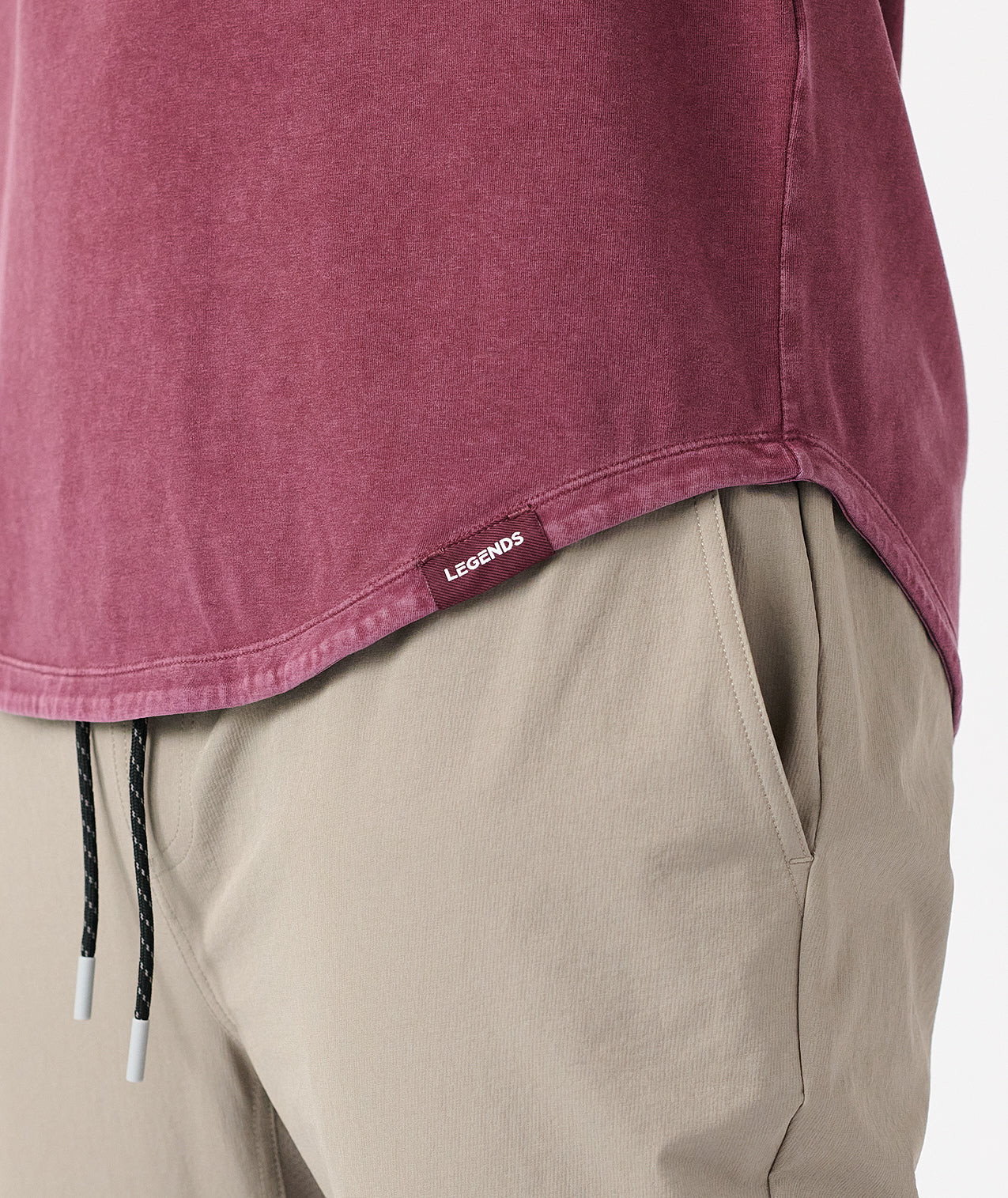 Aviation Tee Curved Hem Washed Fig - 5
