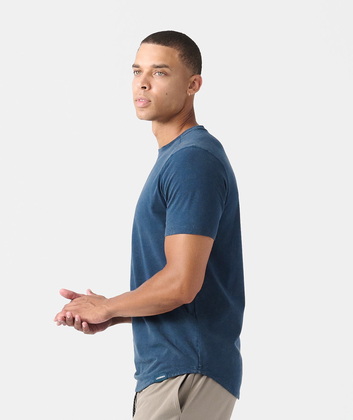 Aviation Tee Curved Hem Washed Teal - 2
