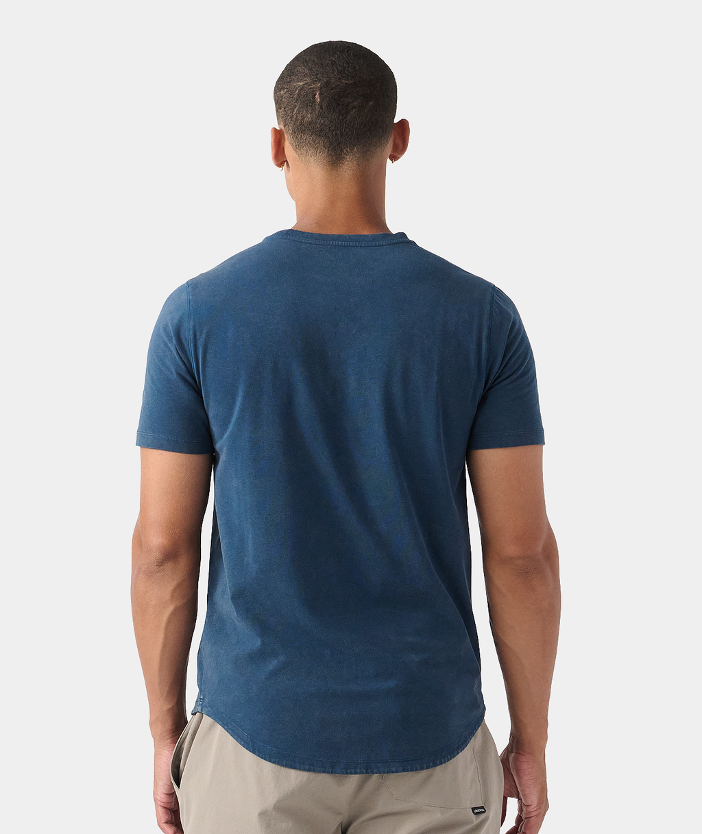 Aviation Tee Curved Hem Washed Teal - 3