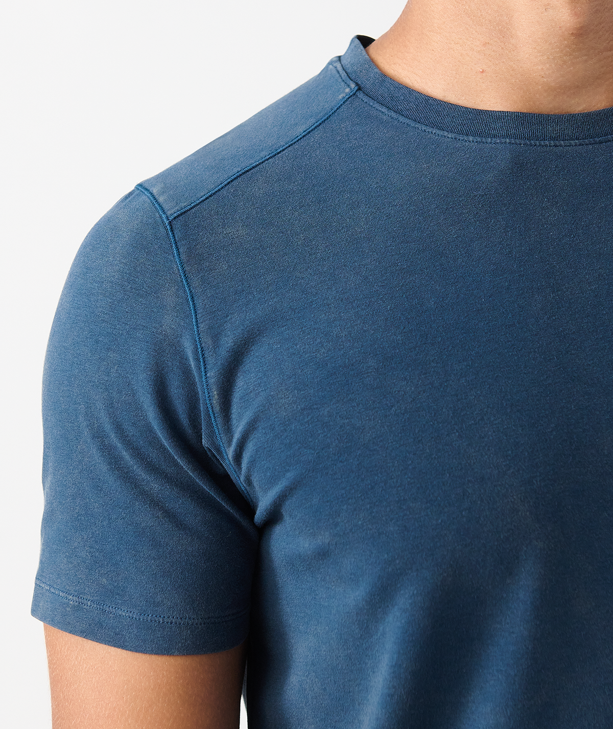 Aviation Tee Curved Hem Washed Teal - 4