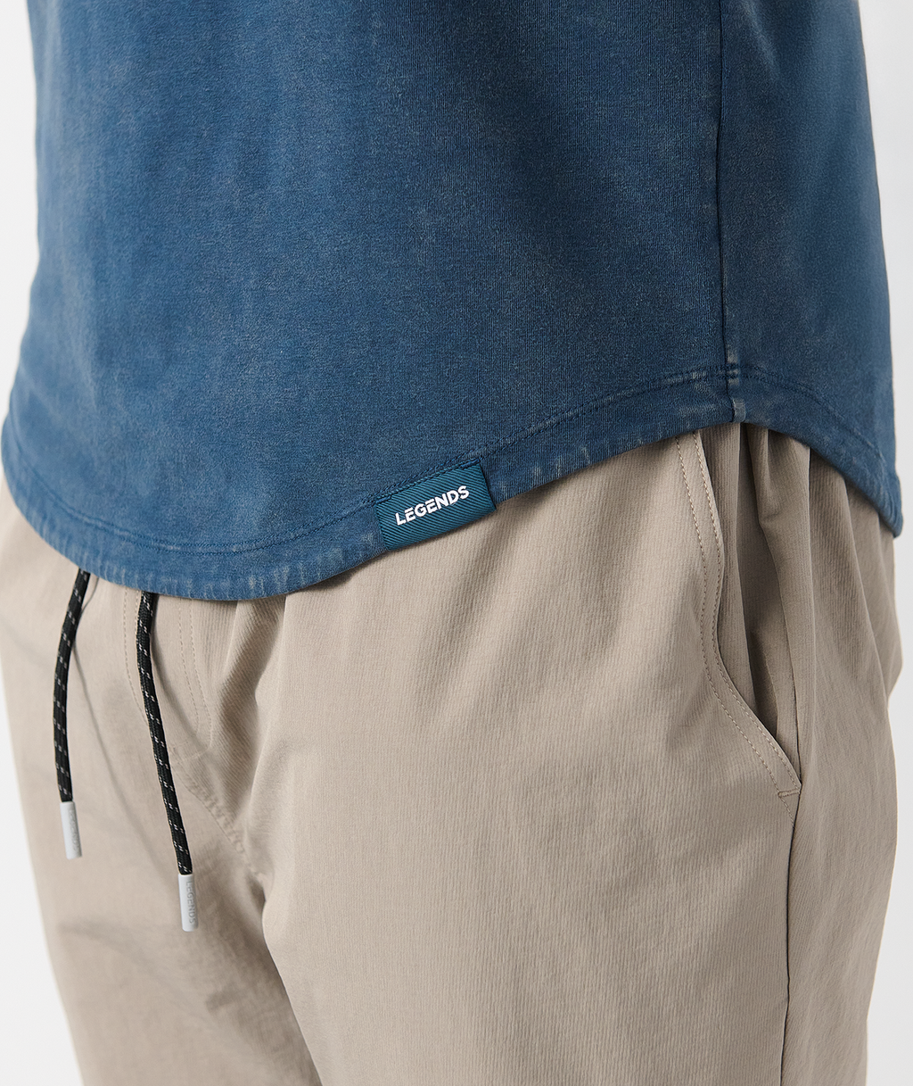 Aviation Tee Curved Hem Washed Teal - 5
