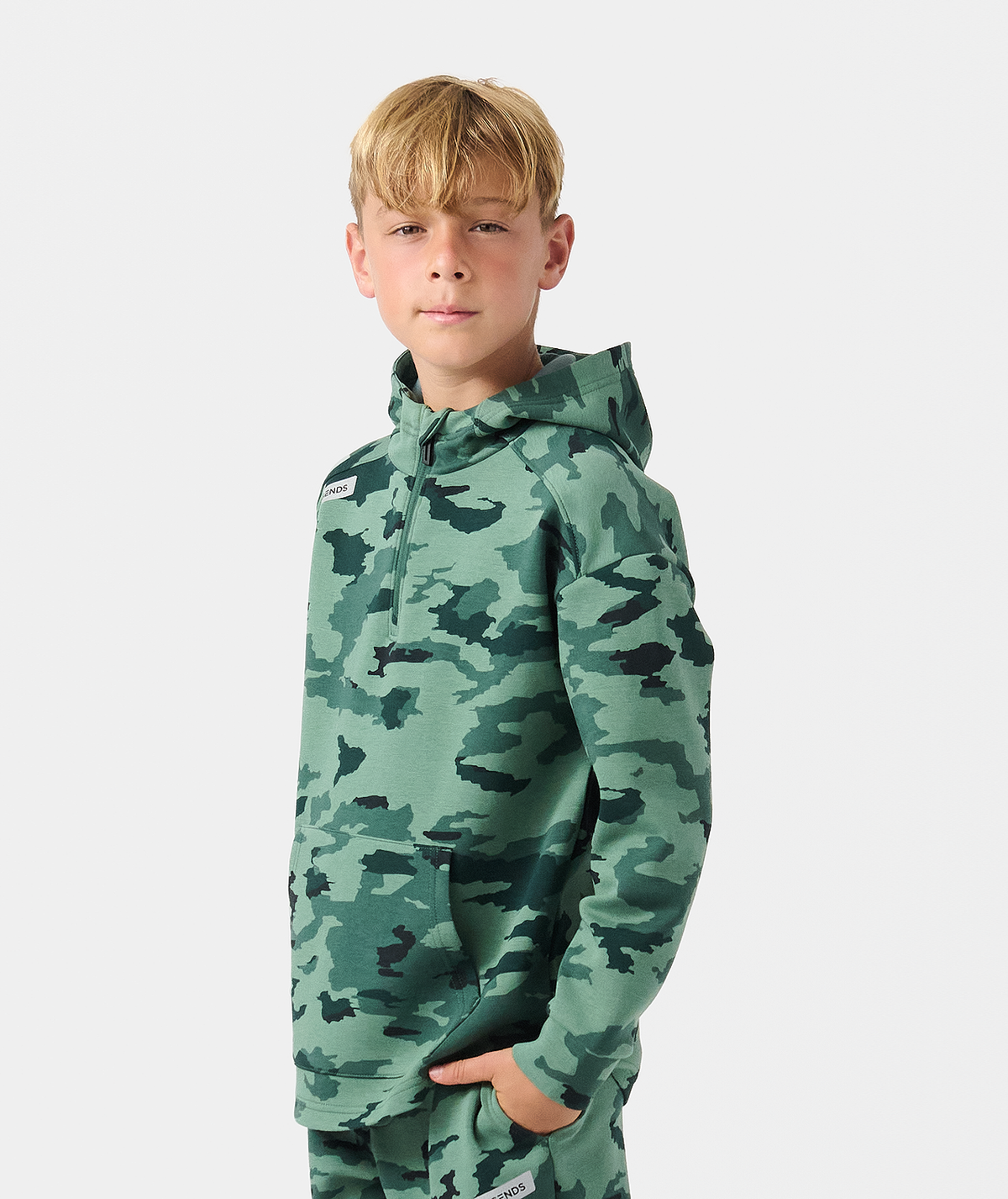 Little Legends Hawthorne Tech Quarter Zip Dark Moss Camo - 3