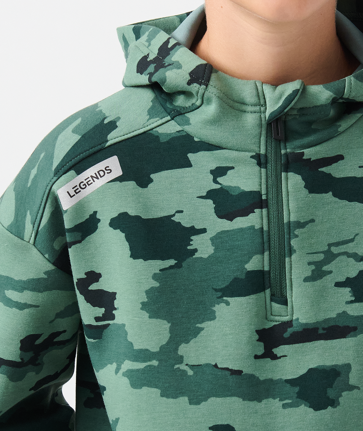 Little Legends Hawthorne Tech Quarter Zip Dark Moss Camo - 4