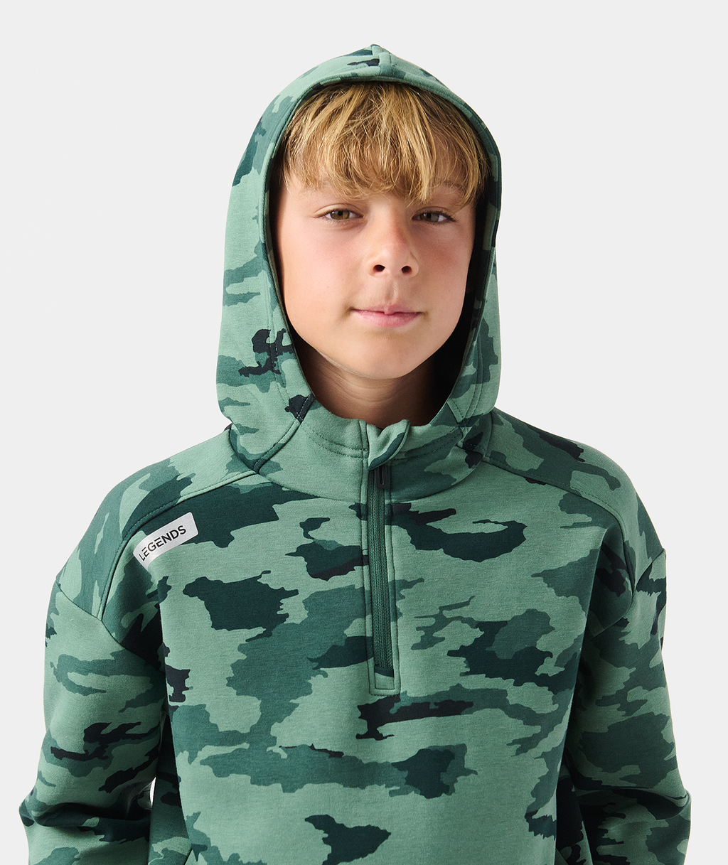 Little Legends Hawthorne Tech Quarter Zip Dark Moss Camo - 5