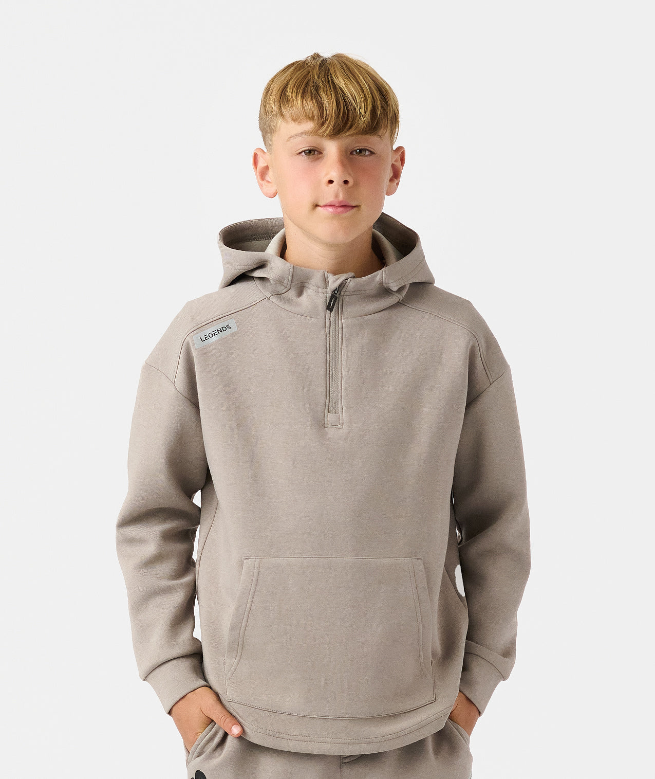 Little Legends Hawthorne Tech Quarter Zip Taupe - 1