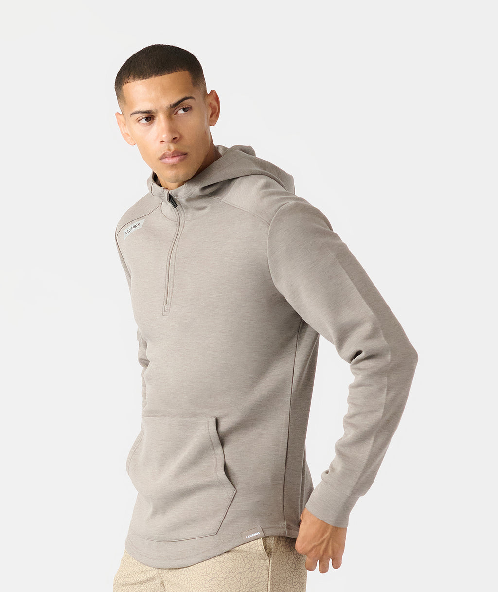 Hawthorne Tech Quarter Zip Hoodie (Slim-Fit) Taupe Heather - 2