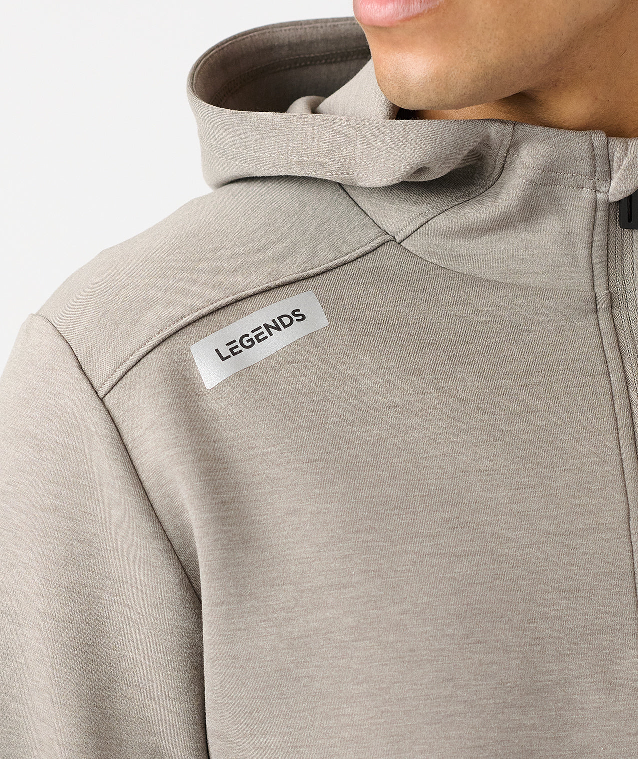 Hawthorne Tech Quarter Zip Hoodie (Slim-Fit) Taupe Heather - 7