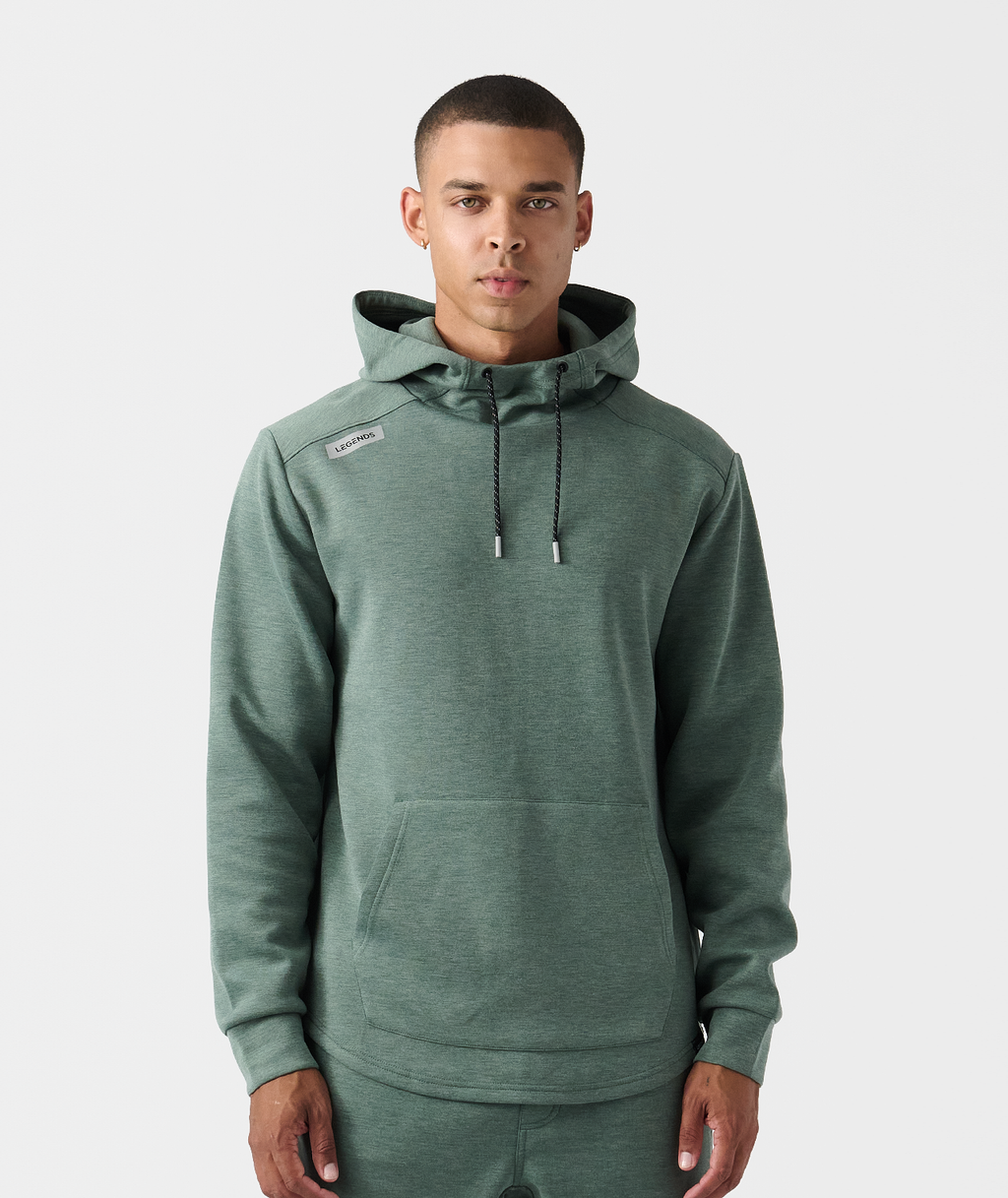 Hawthorne Tech Hoodie Dark Moss Heather - 1