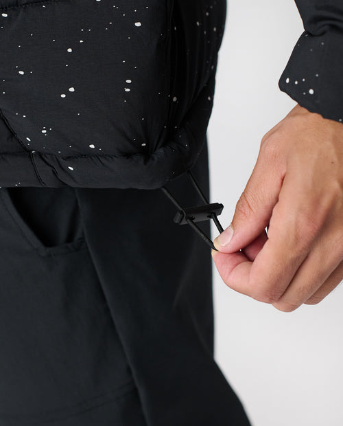 Alpine Puffer Jacket Black White Splatter