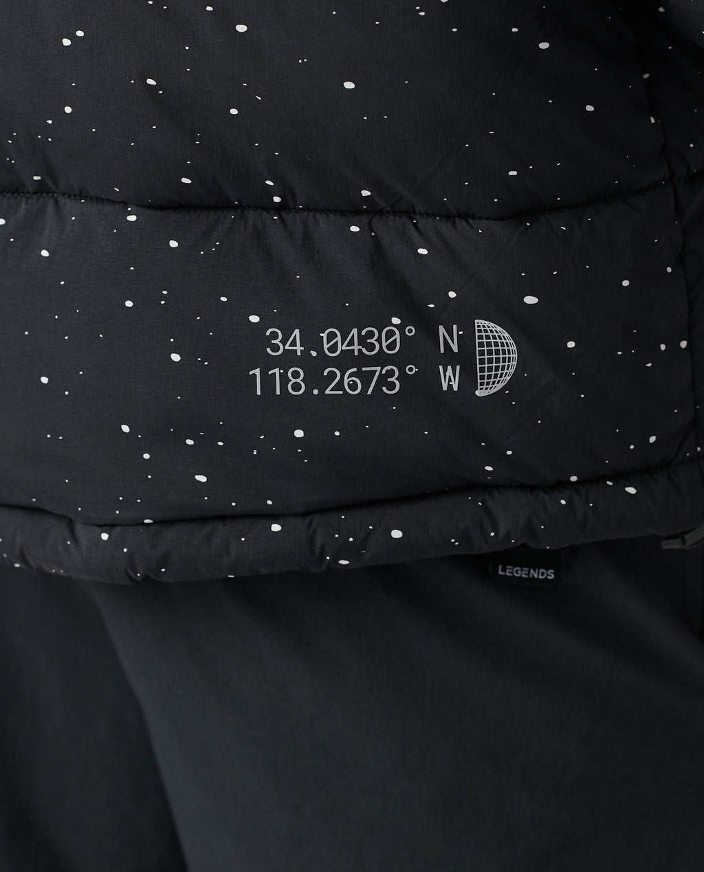 Alpine Puffer Jacket Black White Splatter