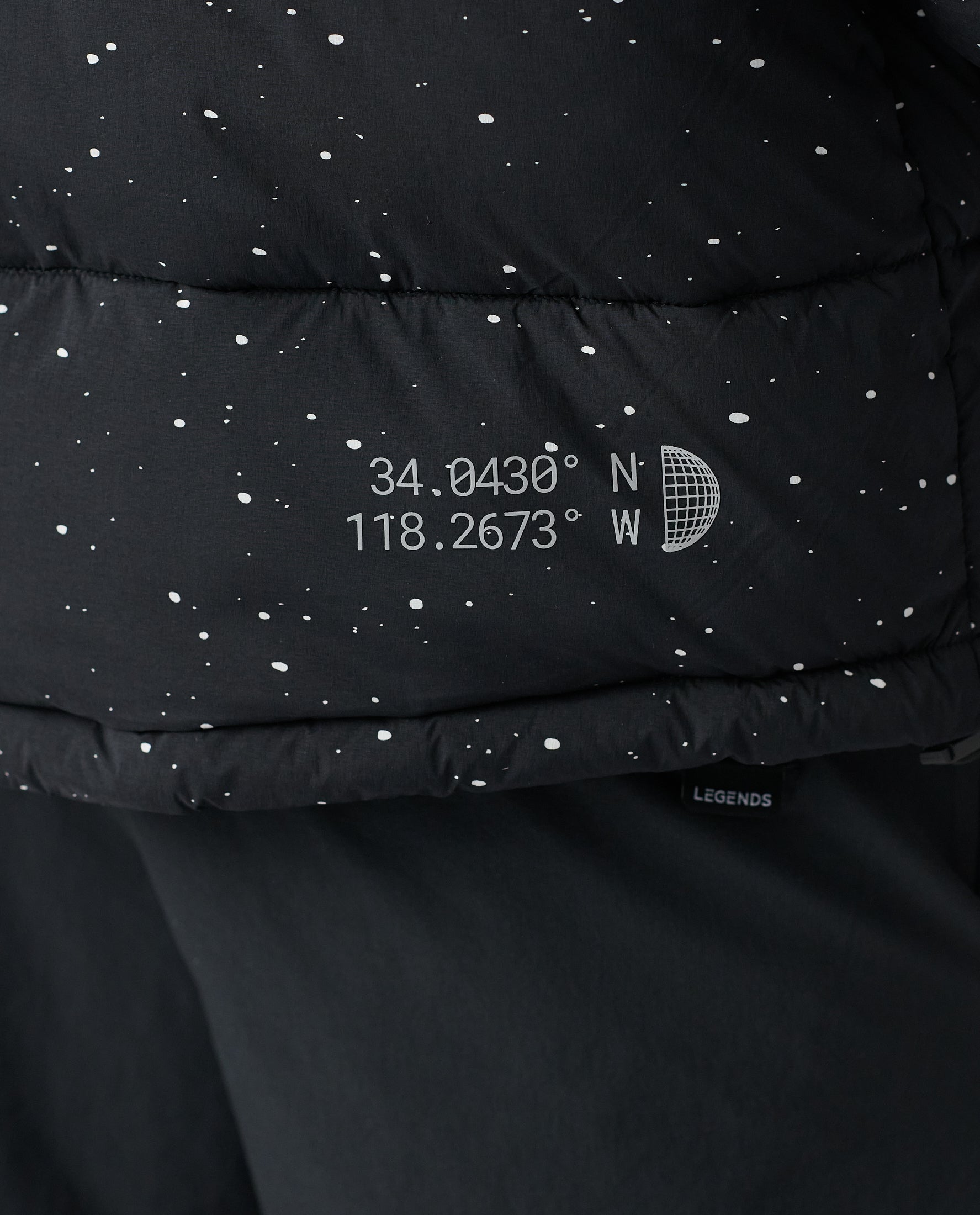 Alpine Puffer Jacket Black White Splatter