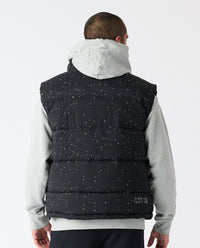 Alpine Puffer Vest Black White Splatter