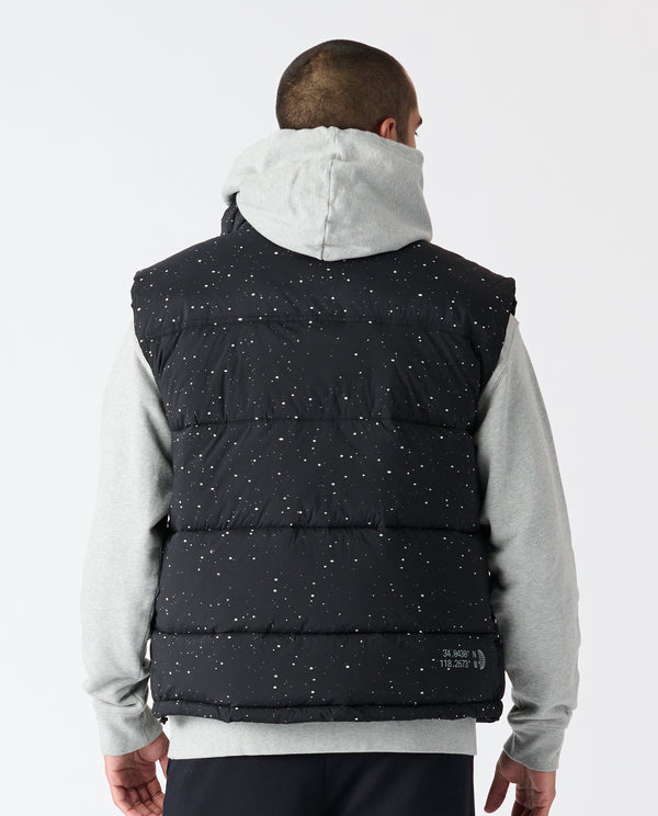 Alpine Puffer Vest Black White Splatter