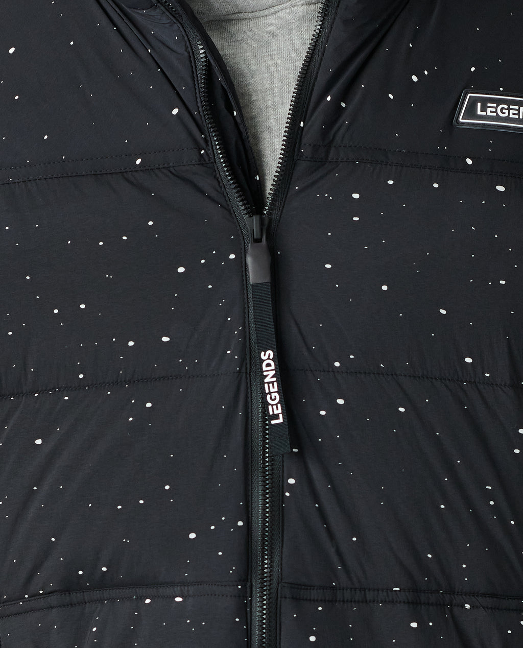 Alpine Puffer Vest Black White Splatter