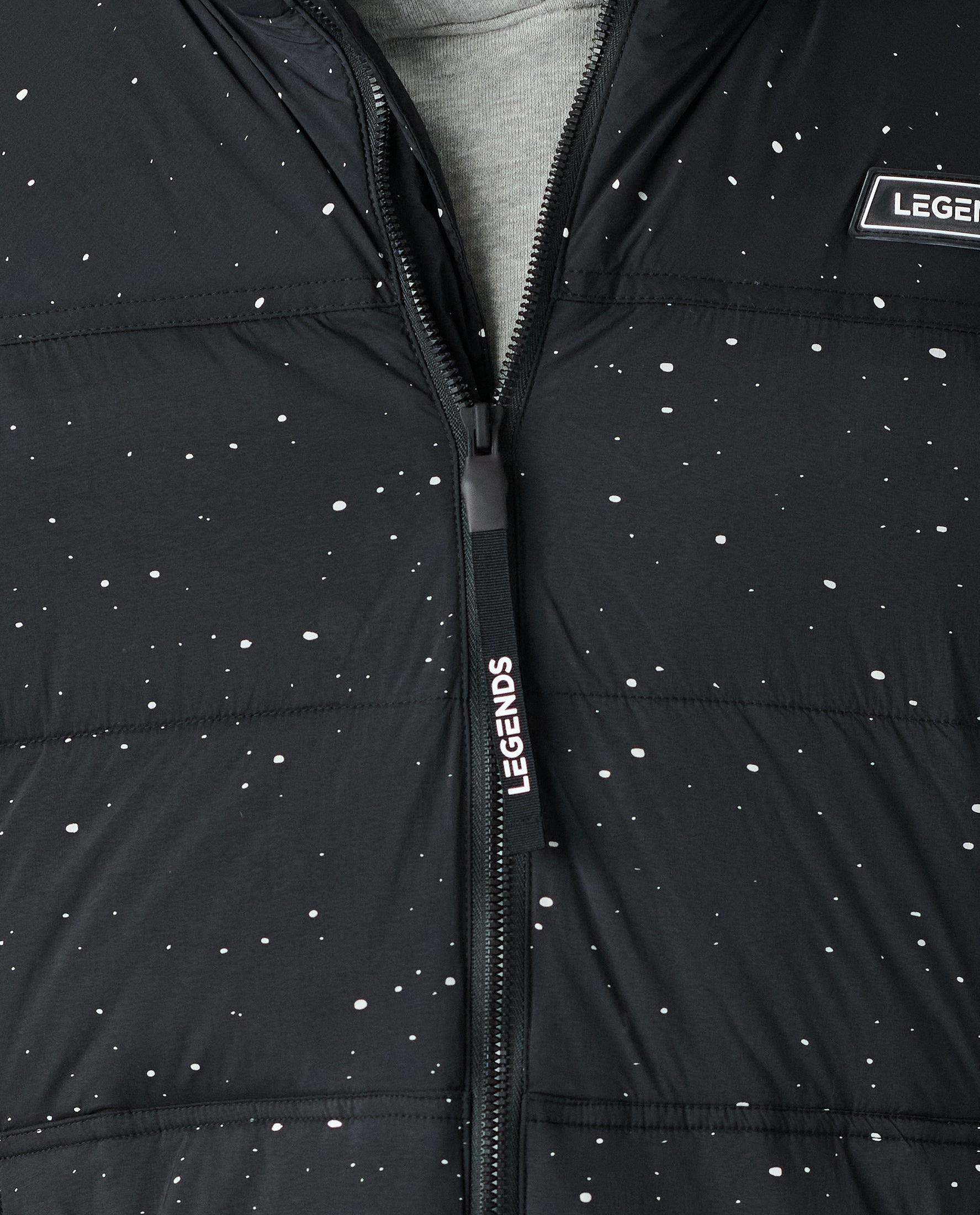 Alpine Puffer Vest Black White Splatter