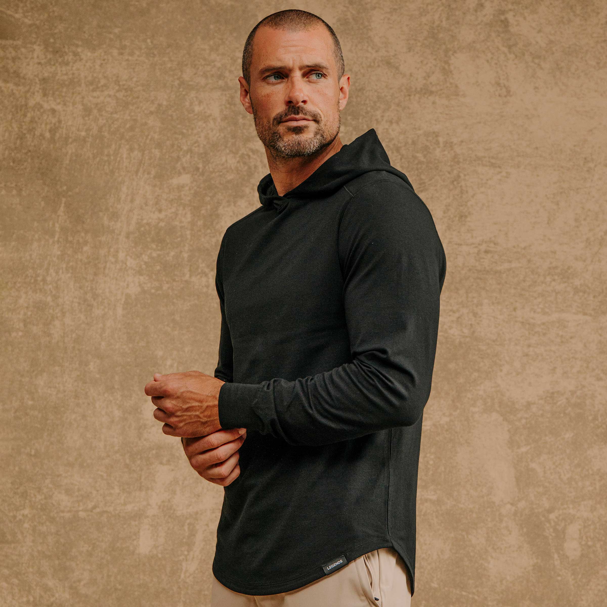 Long sleeve with hood mens online