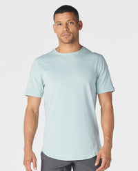 Aviation Tee Curved Hem Cloud Blue