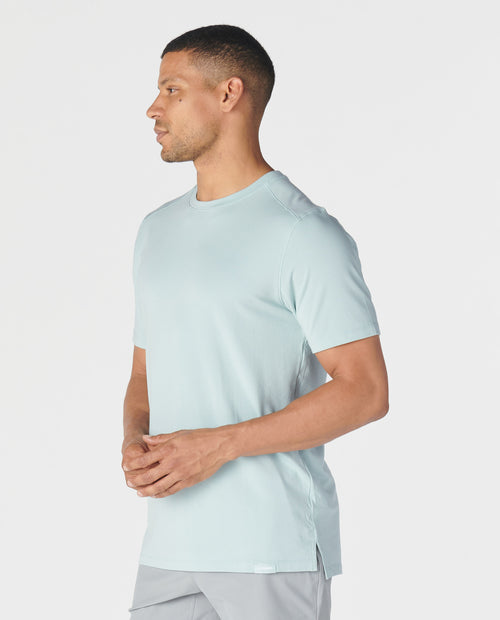 Aviation Tee Split-Hem Cloud Blue