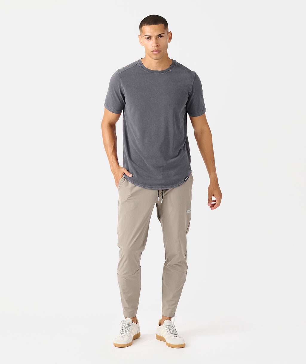 Aviation Tee Curved Hem Washed Charcoal - 6