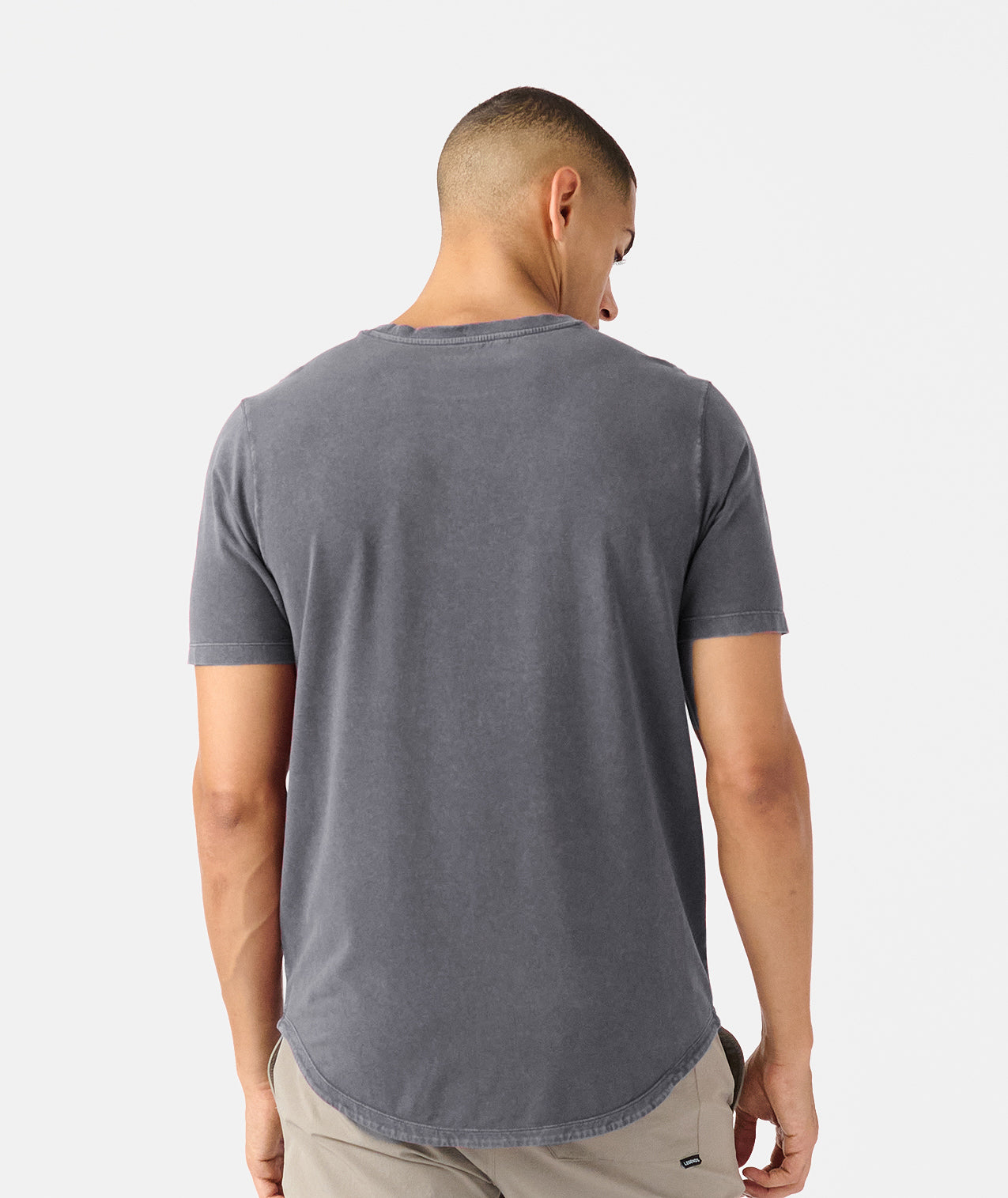 Aviation Tee Curved Hem Washed Charcoal - 2