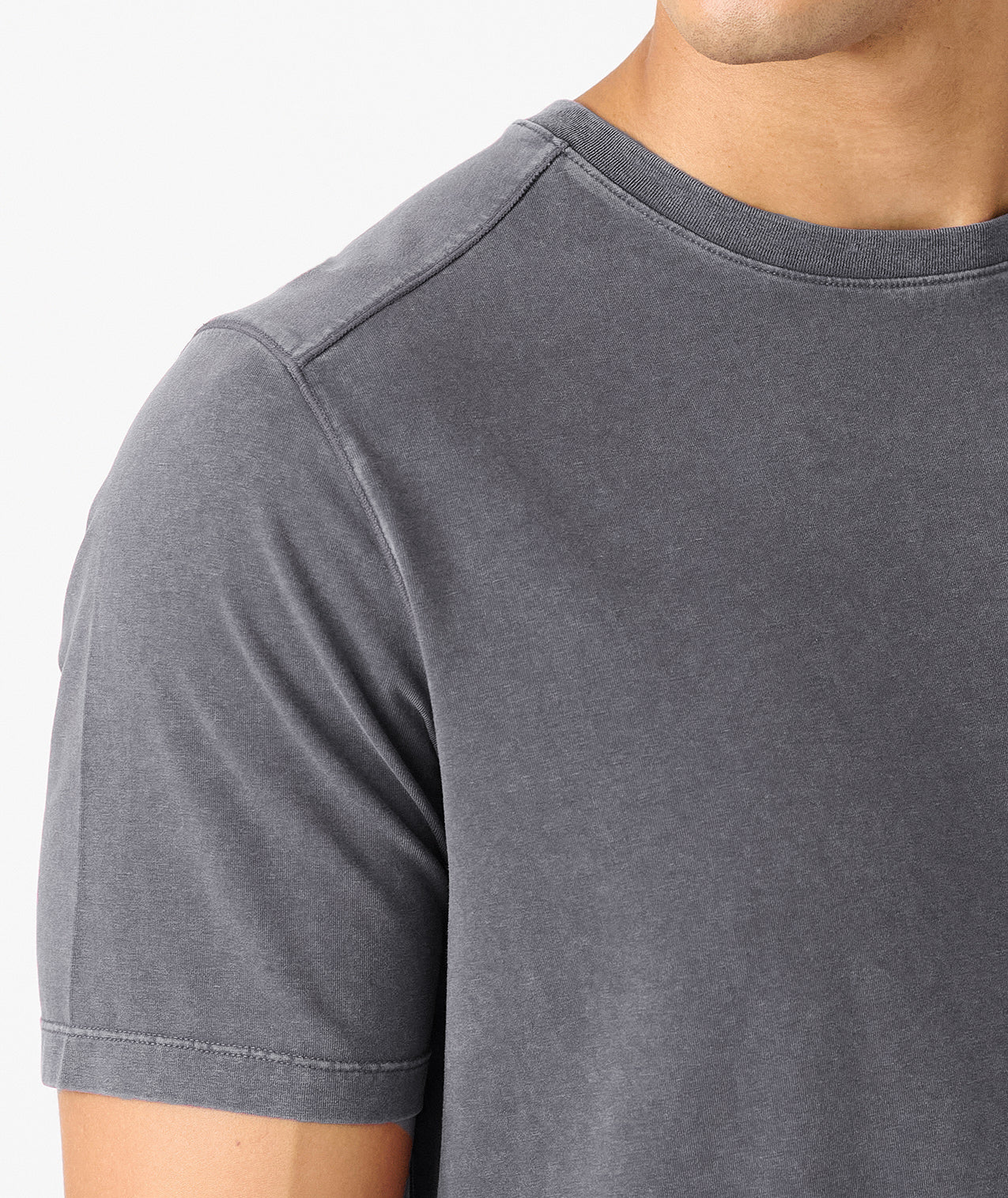 Aviation Tee Curved Hem Washed Charcoal - 5