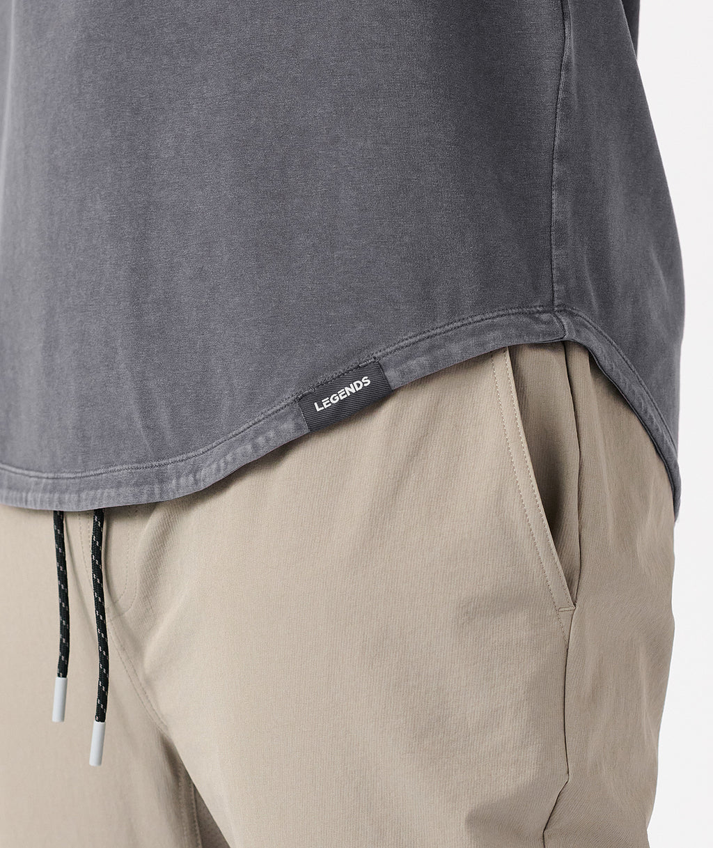 Aviation Tee Curved Hem Washed Charcoal - 4