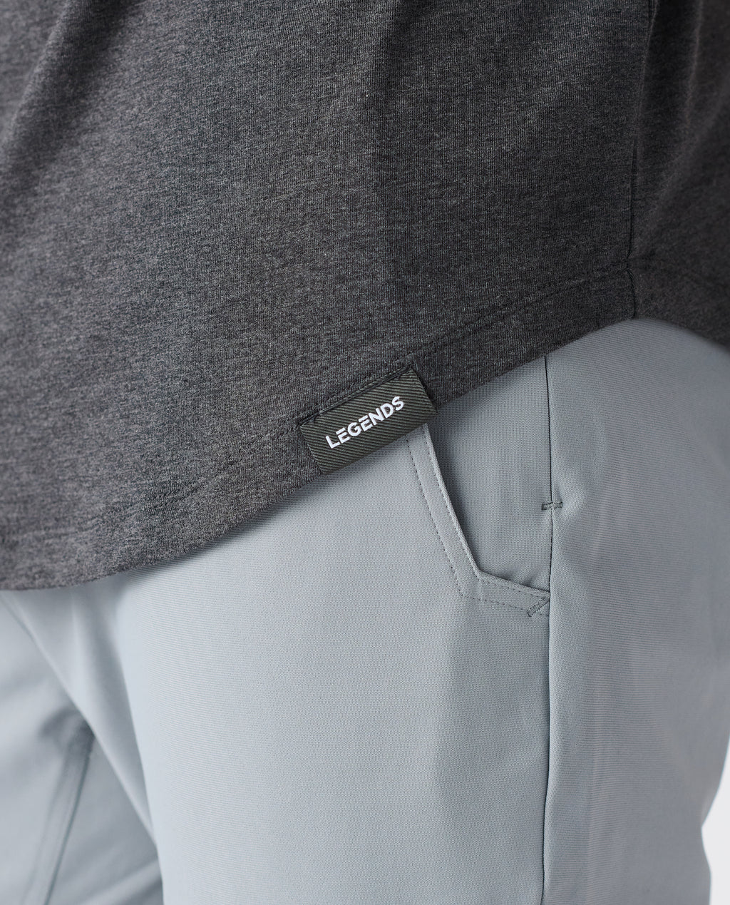 Aviation Tee Curved Hem LS Charcoal Gray Heather