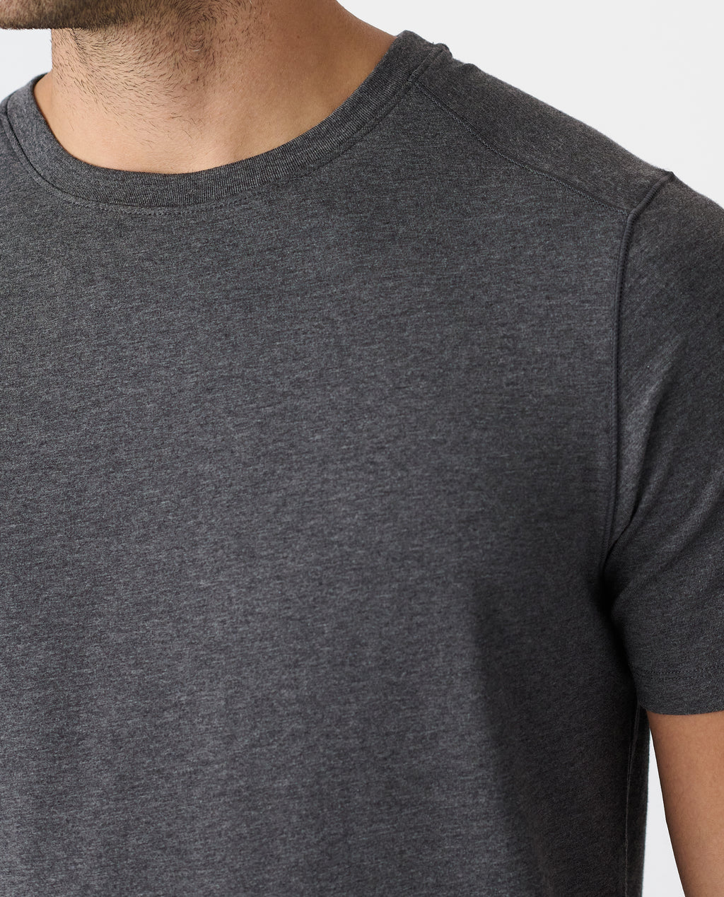 Aviation Tee Curved Hem Charcoal Gray Heather