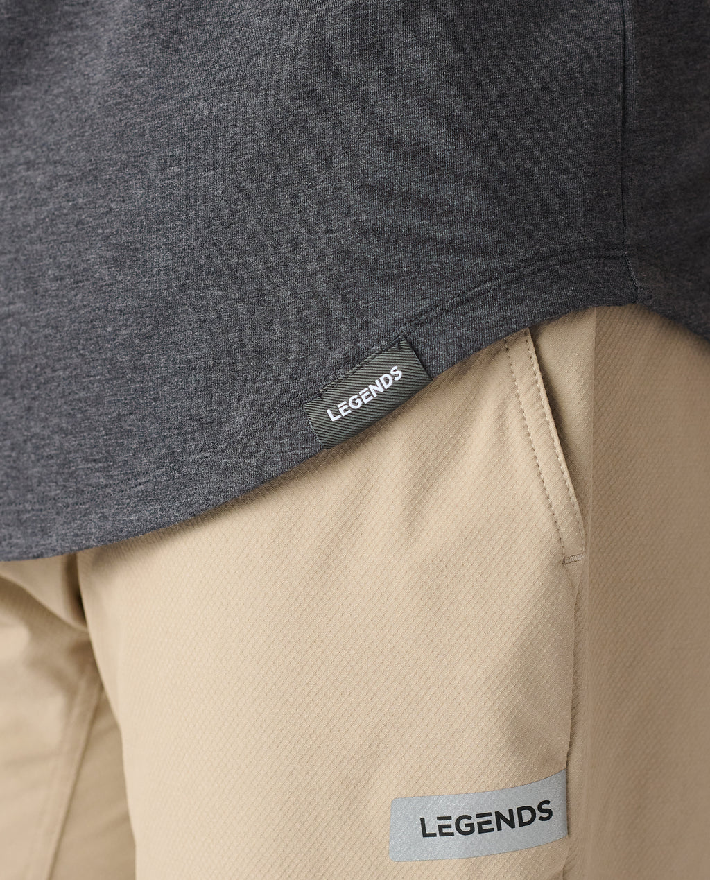 Aviation Tee Curved Hem Charcoal Gray Heather