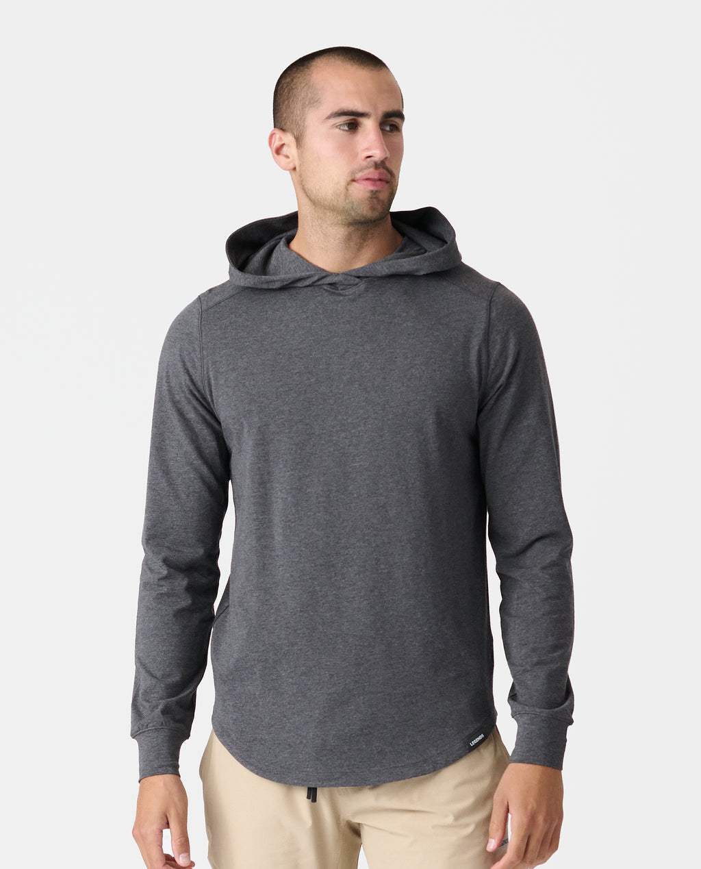 Aviation Tee Hooded LS Charcoal Gray Heather - 1