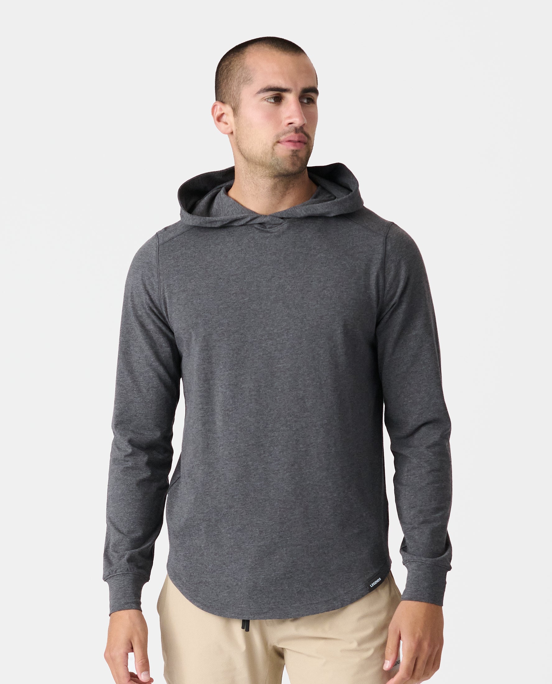 Aviation Tee Hooded LS Charcoal Gray Heather