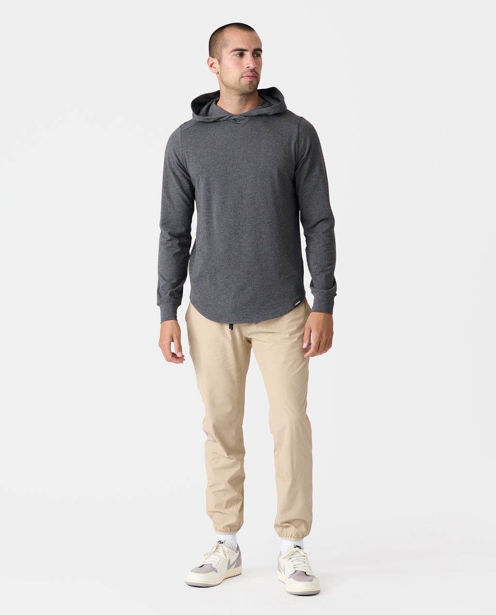 Aviation Tee Hooded LS Charcoal Gray Heather - 7