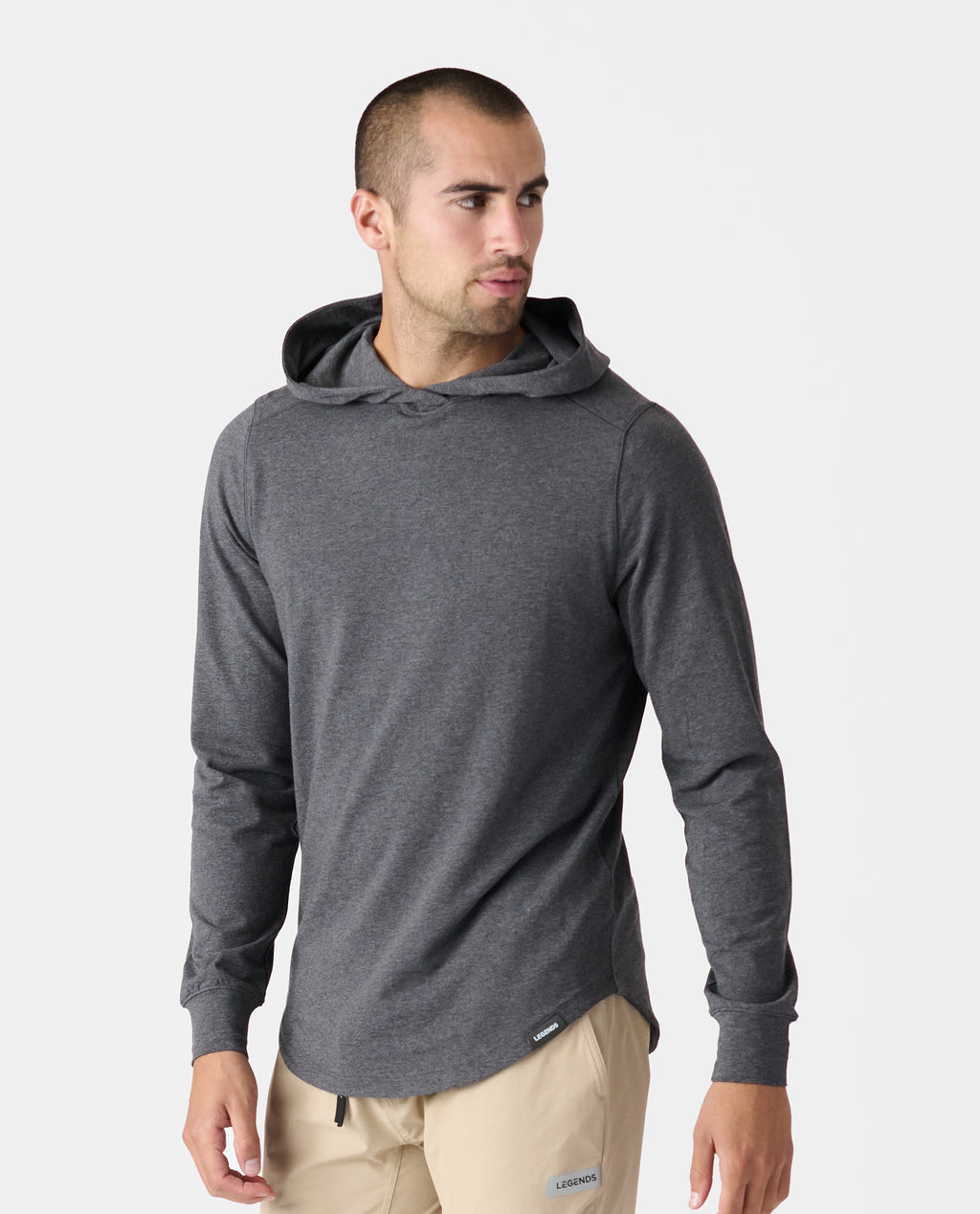 Aviation Tee Hooded LS Charcoal Gray Heather - 2