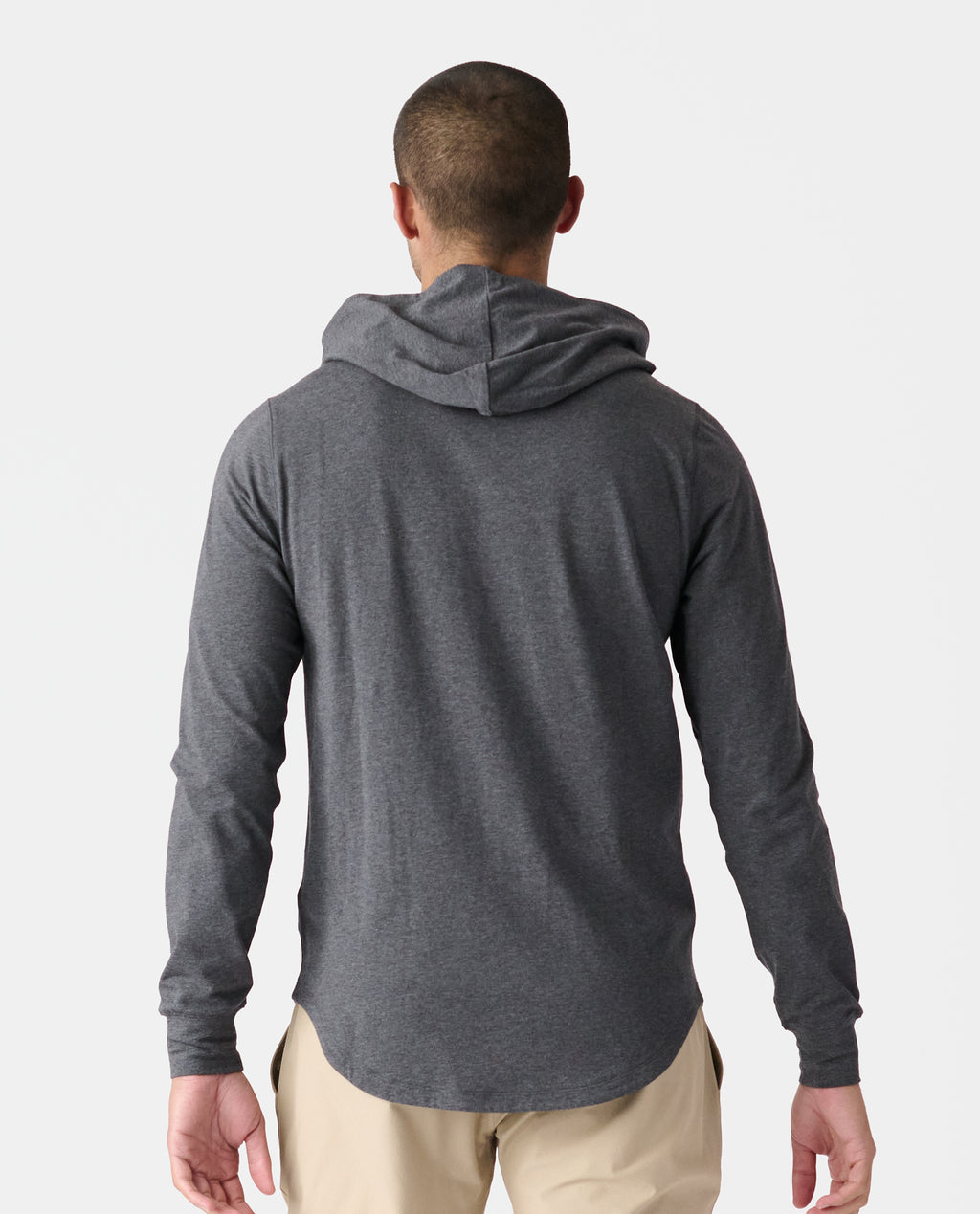 Aviation Tee Hooded LS Charcoal Gray Heather - 3