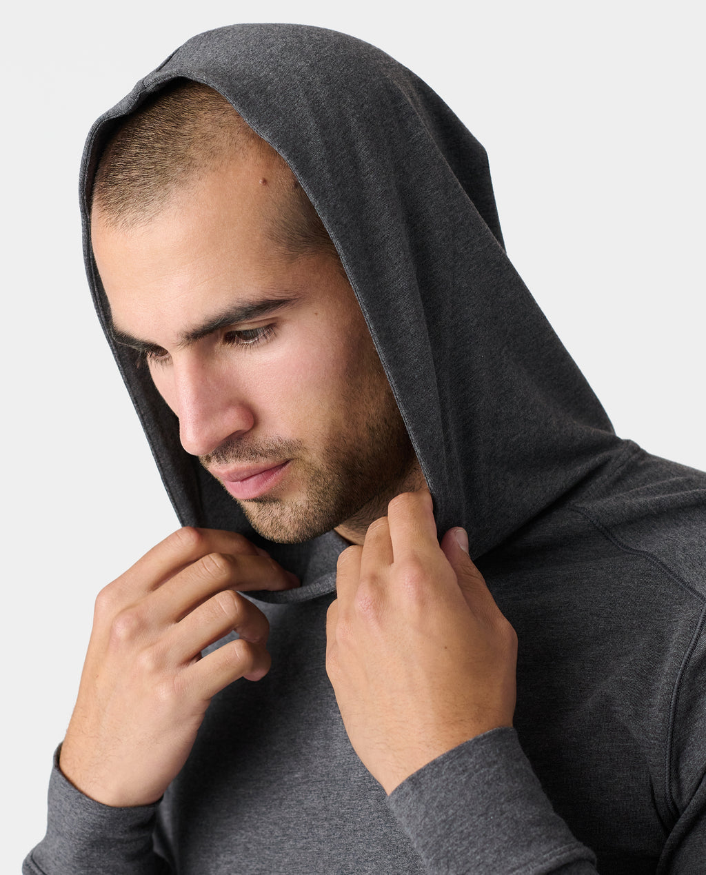 Aviation Tee Hooded LS Charcoal Gray Heather - 6