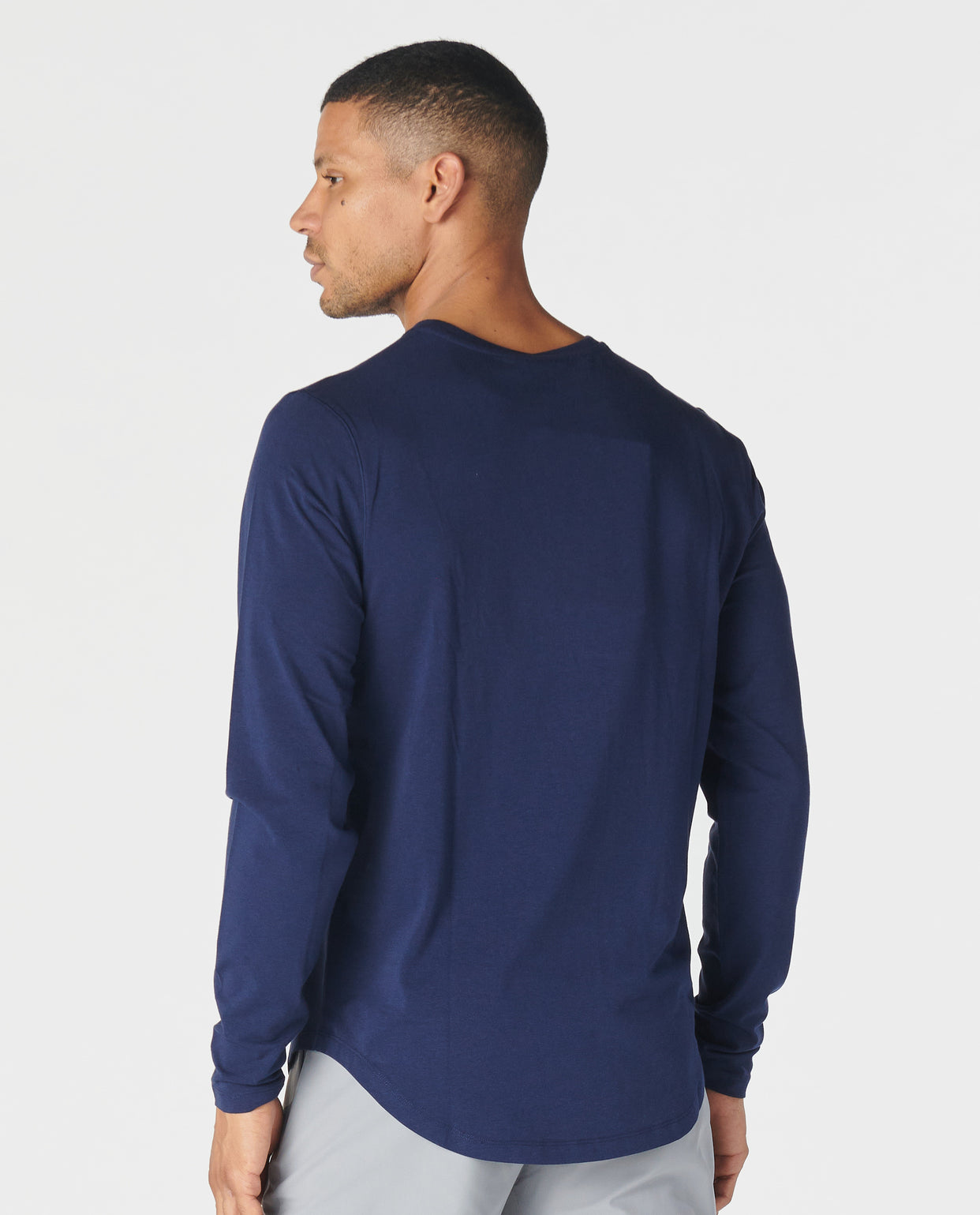 Aviation Tee Curved Hem LS Navy – Legends