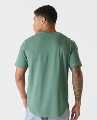 Aviation Tee Curved Hem Hunter Green