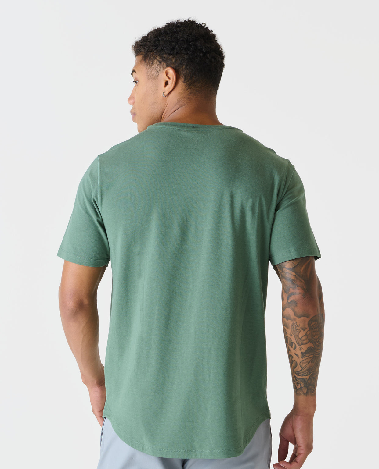 Aviation Tee Curved Hem Hunter Green