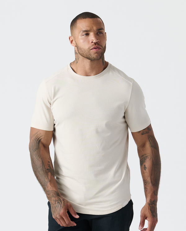 Aviation Tee Curved Hem Dune