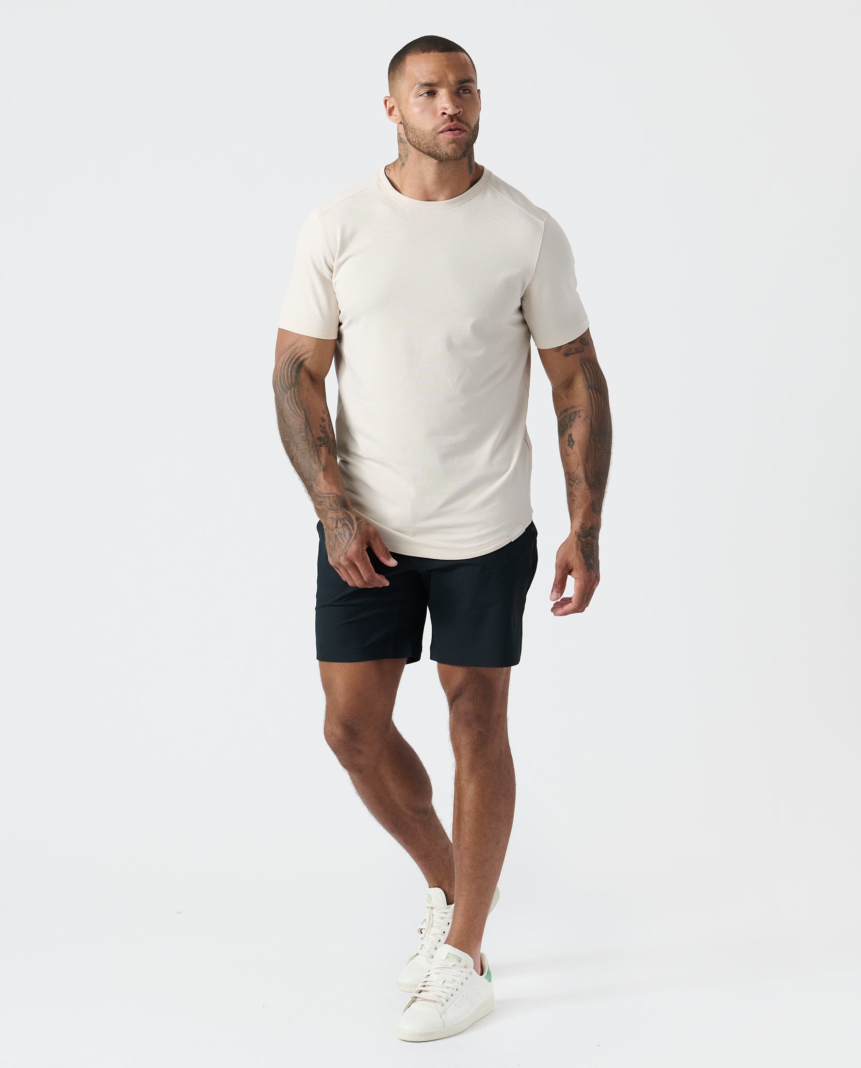 Aviation Tee Curved Hem Dune