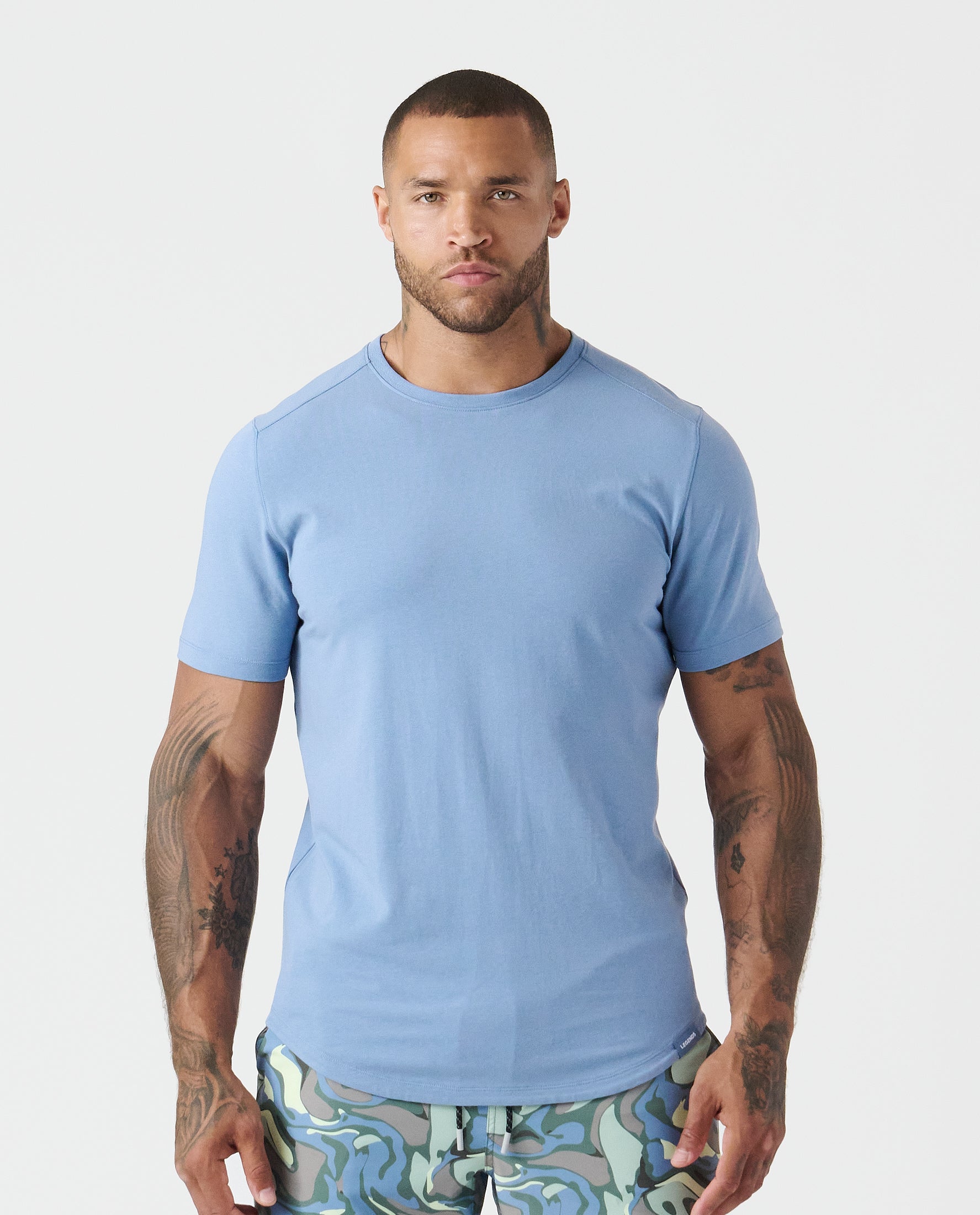 Aviation Tee Curved Hem Sea